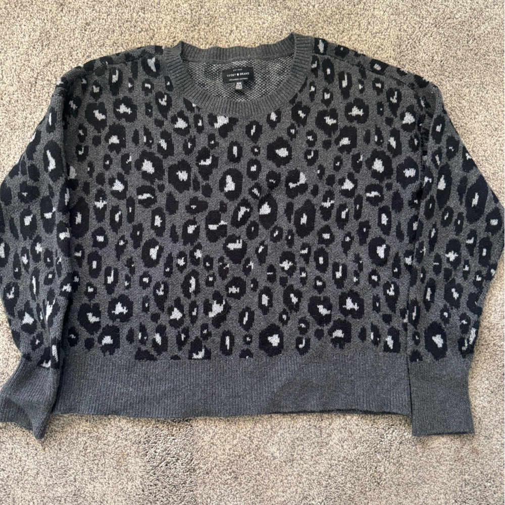 Lucky brand cheetah print sweater